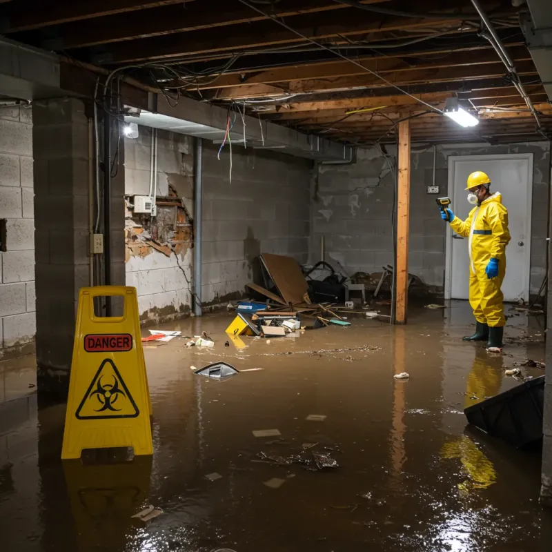 Flooded Basement Electrical Hazard in Wallace, NC Property